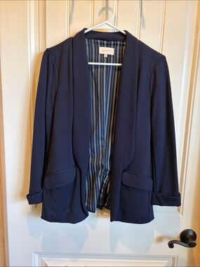Skies Are Blue Navy Open-Front Blazer